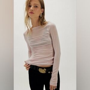 Nwt Free People We The Free Peppermint Boatneck Top Lilac Large